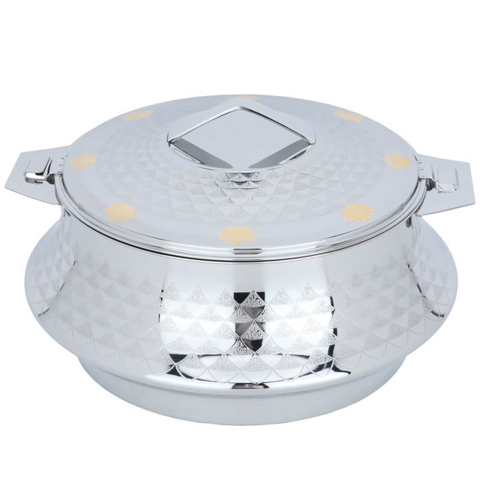 Indian Food Container Ashwaq Silver Gold Steel 3500 ml image 1