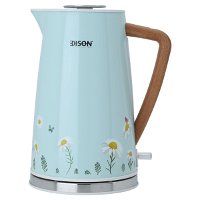 Edison light green steel water kettle with wooden handle, 1.7 liters, 1850 watts product image