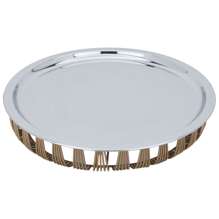 Round Food Heater Steel With Brass Base image 2