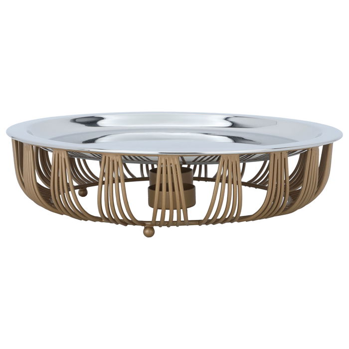 Round Food Heater Steel With Brass Base image 1