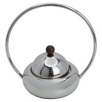 Silver steel incense burner with lid and holder product image