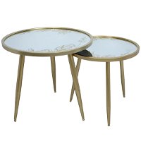 طاولات دائرية زجاج بأرجل قطعتين product image
