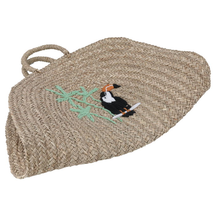 Beige wicker bag with a bird's hand shape image 2