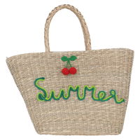 Beige wicker bag red fruit with a hand product image