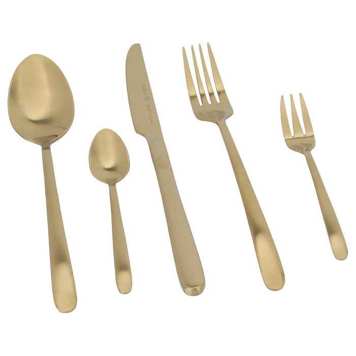 Ibiza Gold Plain Spoons Set 30 Pieces image 1