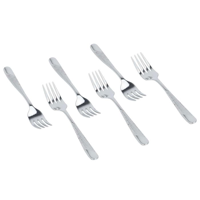 Silver Sweet forks Embossed Set 6 Pieces image 2