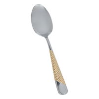 Silver Eating Spoon Set Gold Pattern 6 Pieces product image