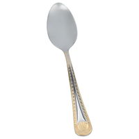 Silver Eating Spoon Set Gold Pattern 6 Pieces product image