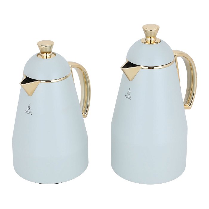 Ruwayda thermos set, light gray and golden handle, two pieces image 2
