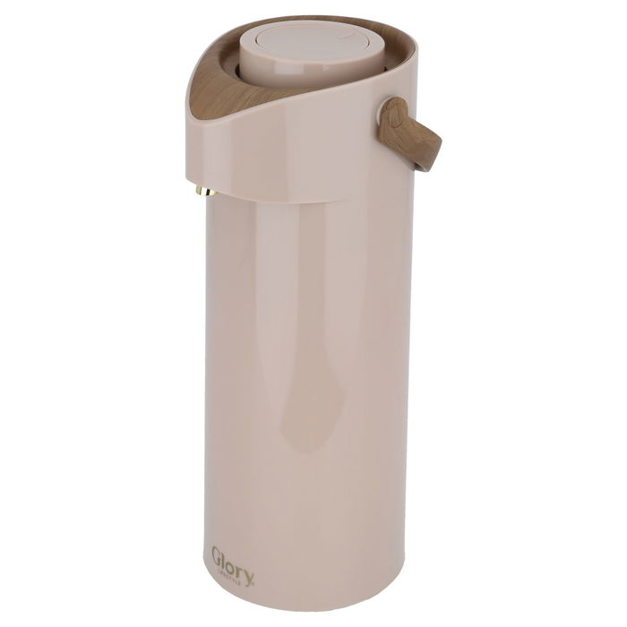 Al Diyafah Thermos, light brown with wood, 1.9 liters image 2