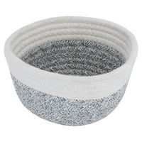 Small Vietnamese Grey White Round Wicker Pot product image