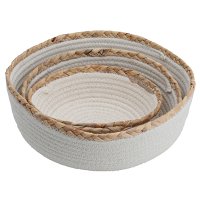 Beige 3-piece round cotton bowl set 22x26x32 product image