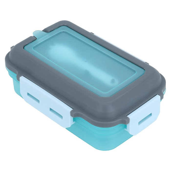Blue Rectangular Lunch Box With Lid 1.2 Liter image 1