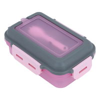 Pink rectangular lunch box with lid 1.2 liters product image