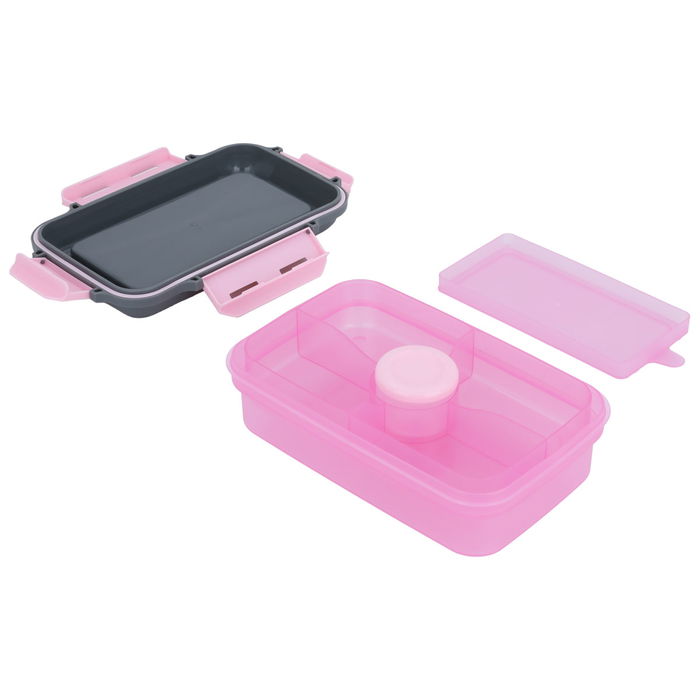 Pink rectangular lunch box with lid 1.2 liters image 2