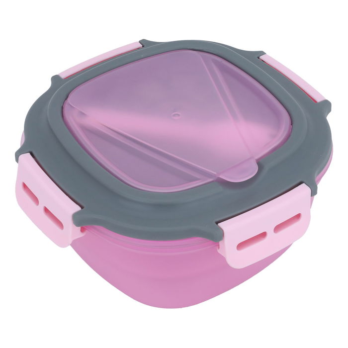 Pink Square Lunch Box With Lid 1.2 Liter image 1