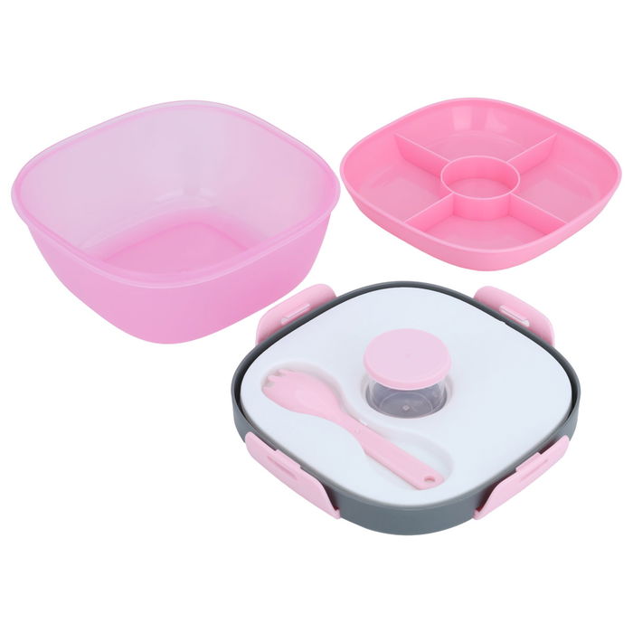 Pink box lunchbox divided with 1.2 liter lid box image 2