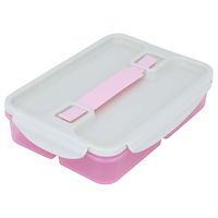 Lunch Box Rectangle Pink Divided With Lid 4 Digits 1 Liter product image