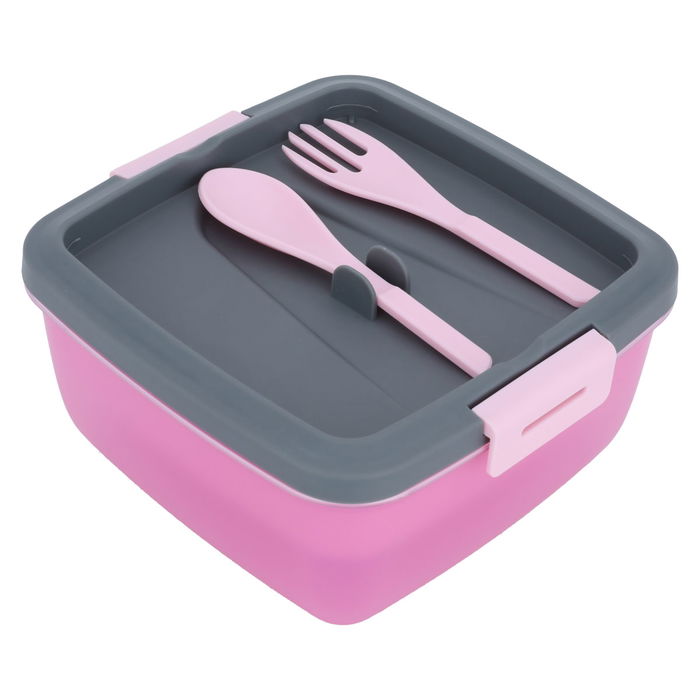 Pink Lunch Box With Spoon and 1.6 Liter Can image 2