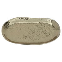 Large golden oval steel serving dish product image