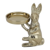 Golden rabbit circular steel serving stand product image