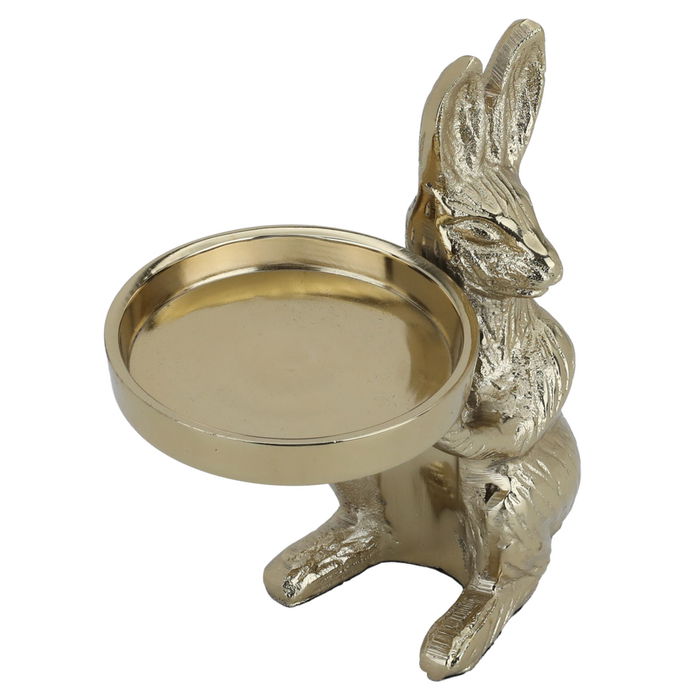 Golden rabbit circular steel serving stand image 2