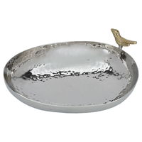 Large oval golden steel serving dish product image