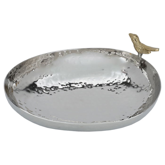 Large oval golden steel serving dish image 1