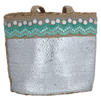 Thermos bag with a silver pattern with a handle product image