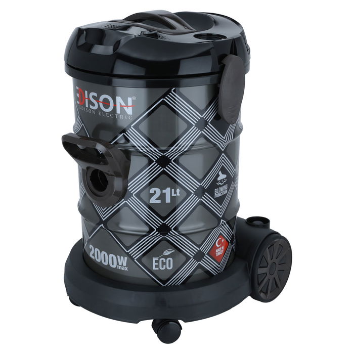 Edison Vacuum Cleaner Barrel Grey Black 21 Liter 2000 Watt image 3