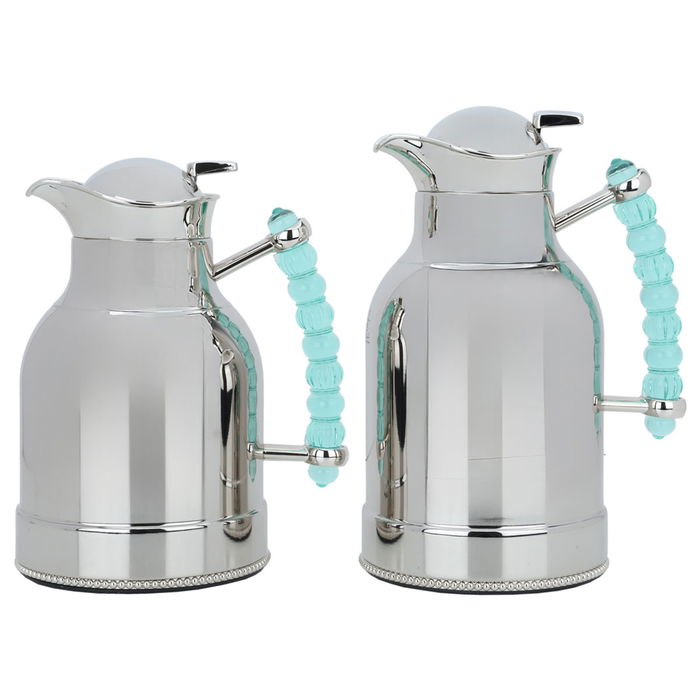 Unique thermos set, silver, light green, two pieces image 1