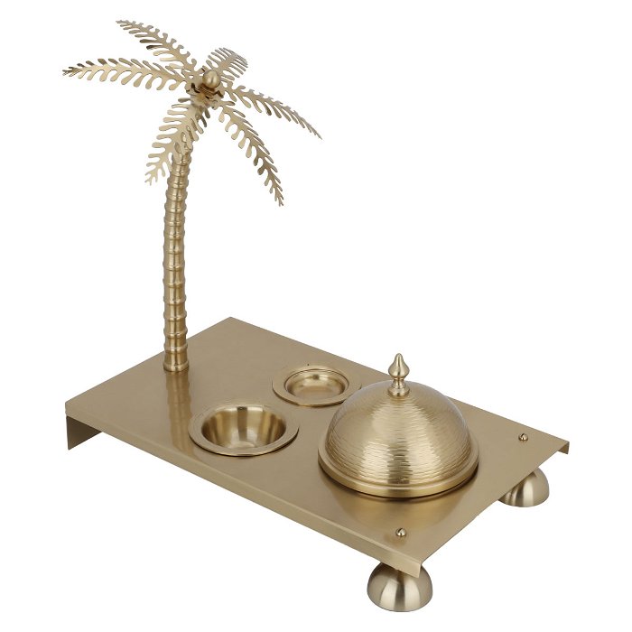 Tamriya set with a stainless steel plate with a golden stand image 2
