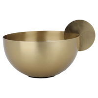 Round steel bowl with small golden handle product image