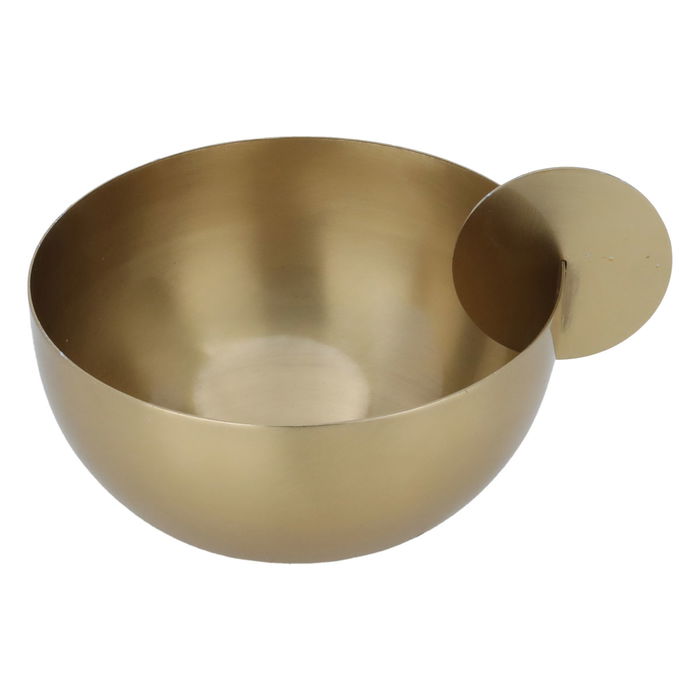 Round steel bowl with small golden handle image 2