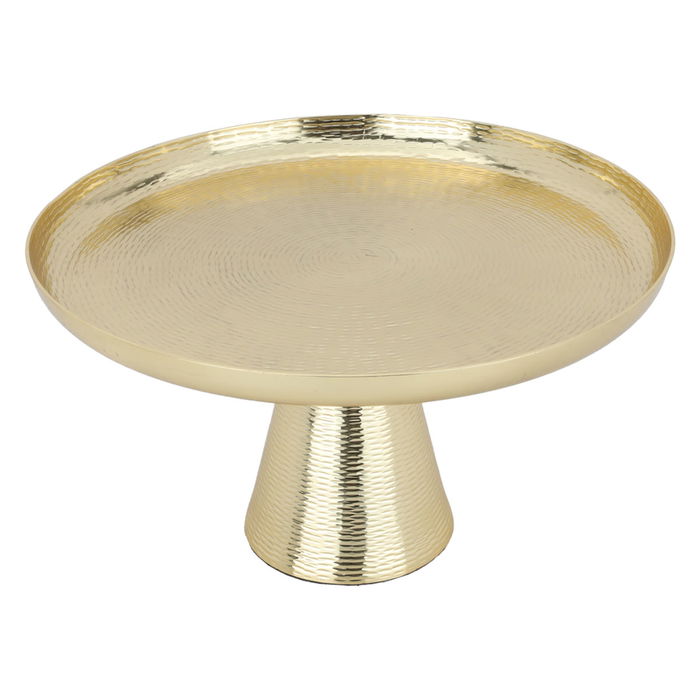 Round serving stand with a large golden base image 2