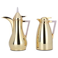 Maha golden thermos set with pink crystal handle product image