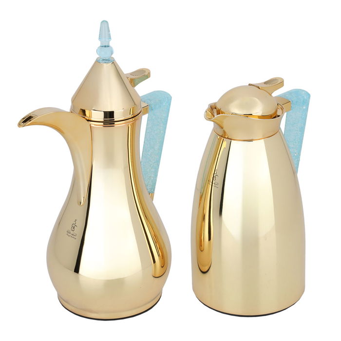 Maha golden thermos set with heavenly crystal handle image 2