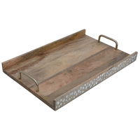 Wooden serving raft with golden hand product image