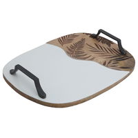 Wooden serving raft with white with steel hand product image