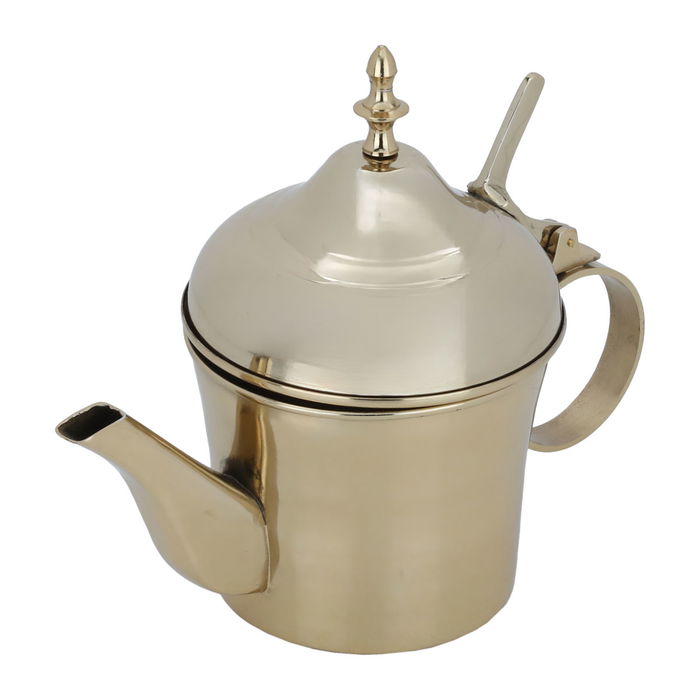 Gold steel teapot with round handle image 2