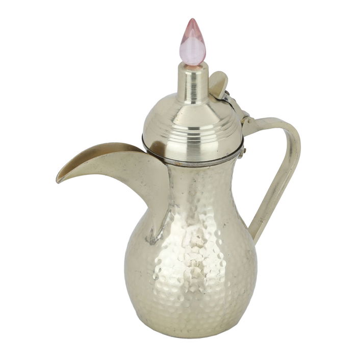 Gold steel Dallah with pink handle image 2