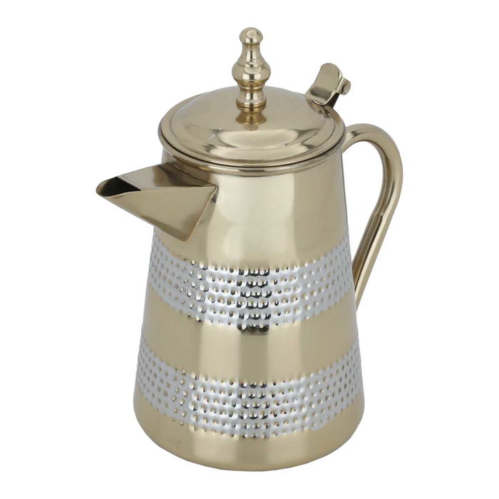 Gold steel jug with engraving, 23 cm image 2