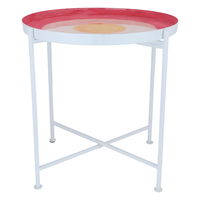 Pink steel serving table with legs product image