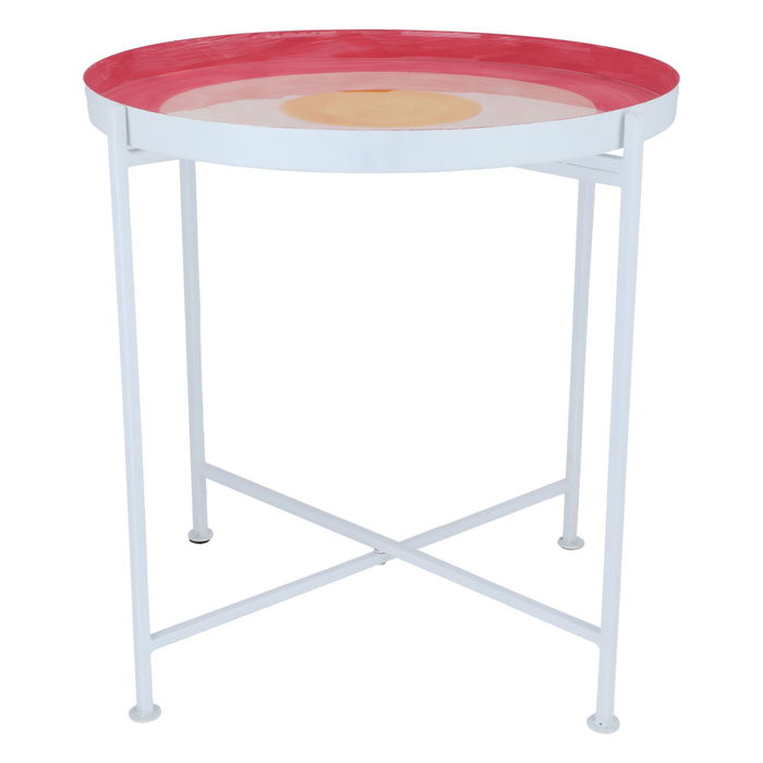 Pink steel serving table with legs image 1