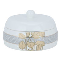 White porcelain date with a golden embossed lid product image