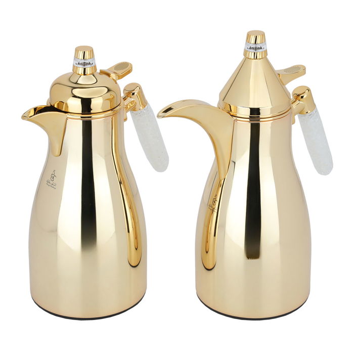 Auspicious golden thermos set, crystal hand, two pieces image 2