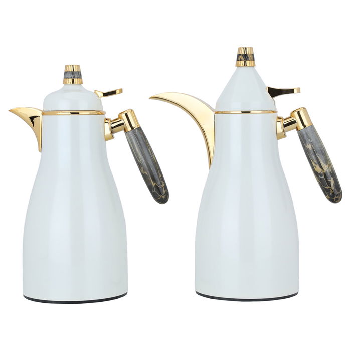 Maimouna pearl thermos set, black and gold marble handle, 2 pieces image 1