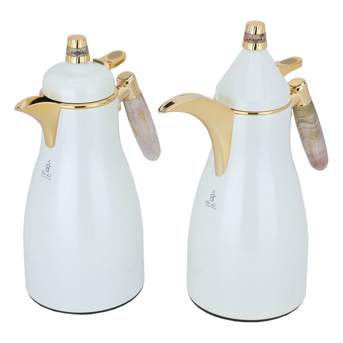 Auspicious pearl thermos set, light mauve and gold, two pieces image 2