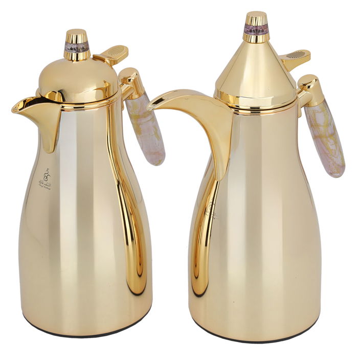 Golden Maimouna thermos set, light mauve hand, two pieces image 2