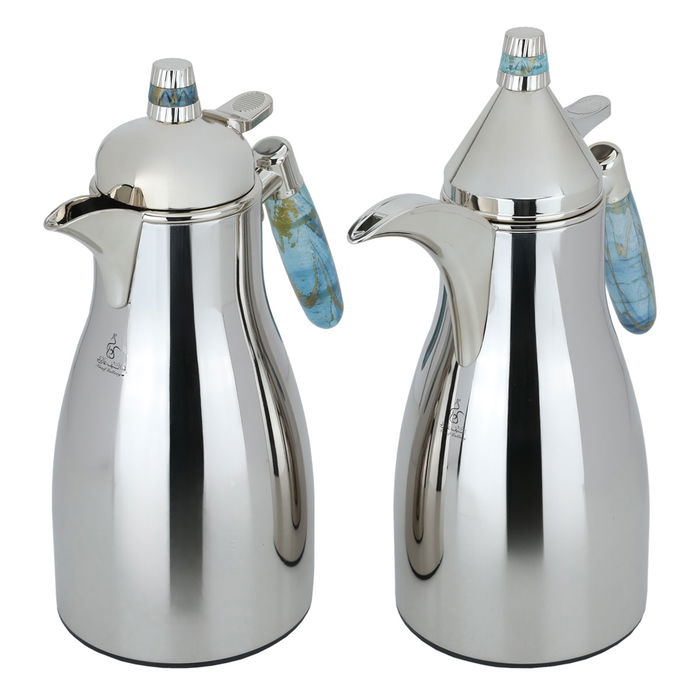 Maymouna thermos set, silver, cyan, two pieces image 2